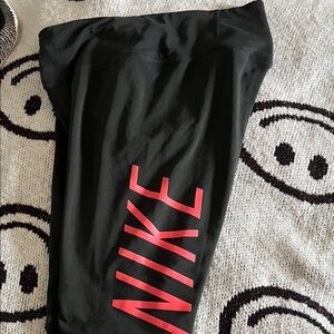 Nike Black Leggings with Pink Logo
